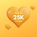 yellow 3D celebration 25k follower